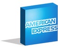 American Express logotype in 3d form on ground