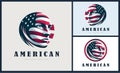 American face head flag USA modern logo template design for brand or company and others Royalty Free Stock Photo