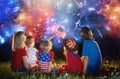 American family on Independence Day. 4th of July