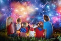 American family on Independence Day. 4th of July Royalty Free Stock Photo