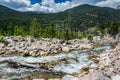 American family on vacation in the Rocky Mountains National Park, Colorado, USA