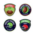 American Fantasy Football League Badges Illustration