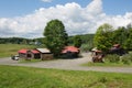 American Farm, Blue Cloudy Sky, USA Royalty Free Stock Photo