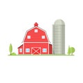 American farm icon in flat style. Royalty Free Stock Photo