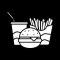 American fast food dark mode glyph icon