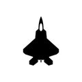 American fighter F-22 Raptor vector icon.