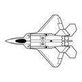 American fighter F-22 Raptor vector illustration.