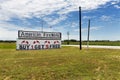 An american fireworks add and store along a country road in rural Texas Royalty Free Stock Photo