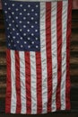 American Flag Against Rustic Wood Background Royalty Free Stock Photo