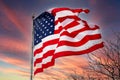 american flag against the sky patriotism national wind waving banner