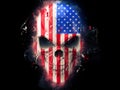 American flag angry skull - abstract