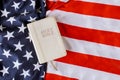 American Flag a prayer for america in Holy Bible over flag background