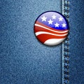 American Flag Badge On Jeans Denim