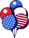 American Flag Balloons Festive Set Royalty Free Stock Photo