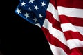 American flag on a black background with space for text Royalty Free Stock Photo