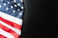 American flag on black background, stars and stripes closeup Royalty Free Stock Photo