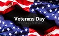 American flag on a black background. Veterans Day. honoring all who served. 11 november Royalty Free Stock Photo