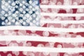 American Flag Bokeh Lights Royalty Free Stock Photo