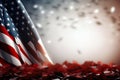 American flag with bokeh lights background. Independence day concept Royalty Free Stock Photo