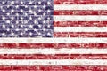 An American flag on a brick wall Royalty Free Stock Photo