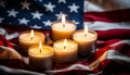 American flag burning, symbol of patriotism and unity generated by AI