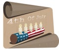American flag candle log vector Royalty Free Stock Photo
