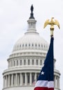 American flag and Capitol building Royalty Free Stock Photo