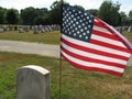 American Flag at Cemetery Royalty Free Stock Photo