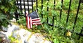 American Flag, cemetery in Woburn MA Royalty Free Stock Photo