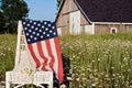 American flag on chair Royalty Free Stock Photo