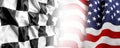 USA and checkered flags Royalty Free Stock Photo