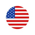 American flag. Circle icon of usa patriot with star and stripe. Emblem for proud of united states of america. Graphic shape for us Royalty Free Stock Photo