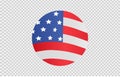American flag in circle. shape ,Symbols of USA , template for banner,card,advertising ,promote,ads, web design, magazine, news