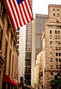 American flag in city Royalty Free Stock Photo