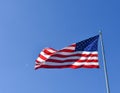 American Flag on Blue Skies