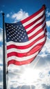 American flag close-up. Memorial, Veterans, Independence, Memorial Day. US Army. Patriotic US soldiers. The United Royalty Free Stock Photo