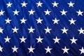 American Flag Closeup White Stars Blue Background