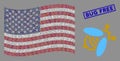American Flag Collage of Bee and Grunge Bug Free Stamp Royalty Free Stock Photo