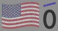 American Flag Collage of Zero Digit and Scratched No Marihuana Stamp