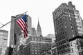 American flag colored New York City USA Skyline Black and White Royalty Free Stock Photo