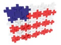 American flag from colored puzzle pieces on white Royalty Free Stock Photo