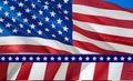 American flag. 3d United States American Flag half background. US American Flags Close Up, 3d rendering. US US Flag Motion HD