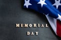 American flag on dark background. USA Memorial Day concept. Remember and honor Royalty Free Stock Photo