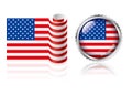 American flag design,badges and flags set. Royalty Free Stock Photo