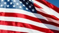 American flag detail waving in the sky Royalty Free Stock Photo