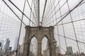 American flag in display on the Brooklyn Bridge Royalty Free Stock Photo