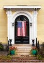 American flag displayed on the door Royalty Free Stock Photo