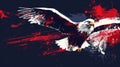 American Flag and Eagle Logo for Patriotic Poster or Banner Background Royalty Free Stock Photo