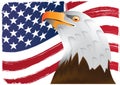 american flag with eagle. Vector illustration decorative design Royalty Free Stock Photo