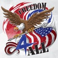 american flag and eagle. Vector illustration decorative design